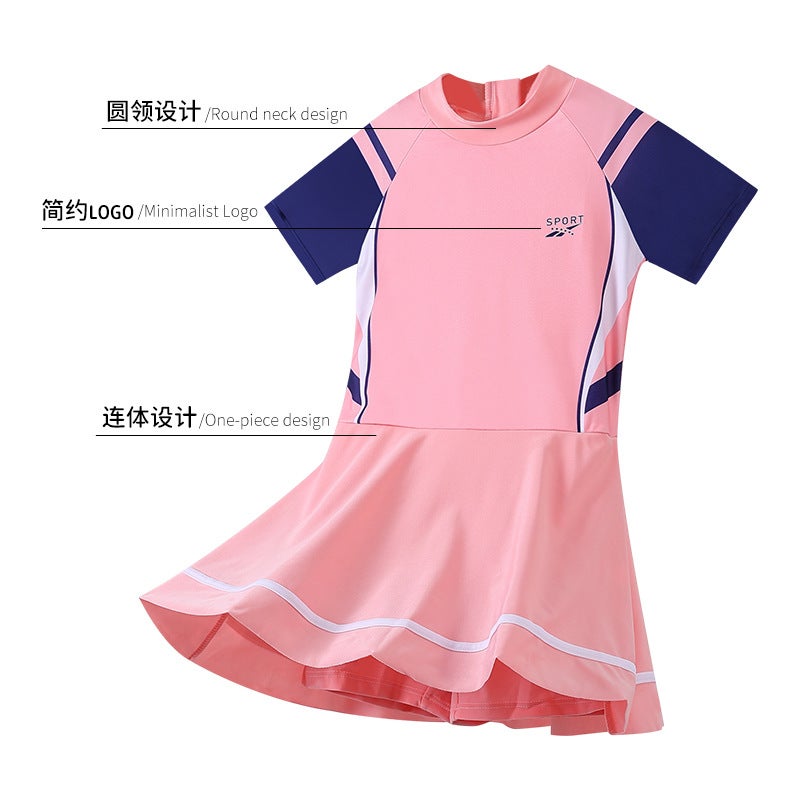 Summer Girls'' Swimsuit Princess Dress, Sweet and Versatile, Cute for Beach Play, Sunbathing, Sun Protection, Loose-Fitting and Slimming Swimwear - Image 4