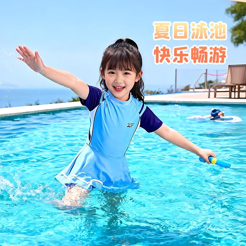 Summer Girls'' Swimsuit Princess Dress, Sweet and Versatile, Cute for Beach Play, Sunbathing, Sun Protection, Loose-Fitting and Slimming Swimwear - Image 2
