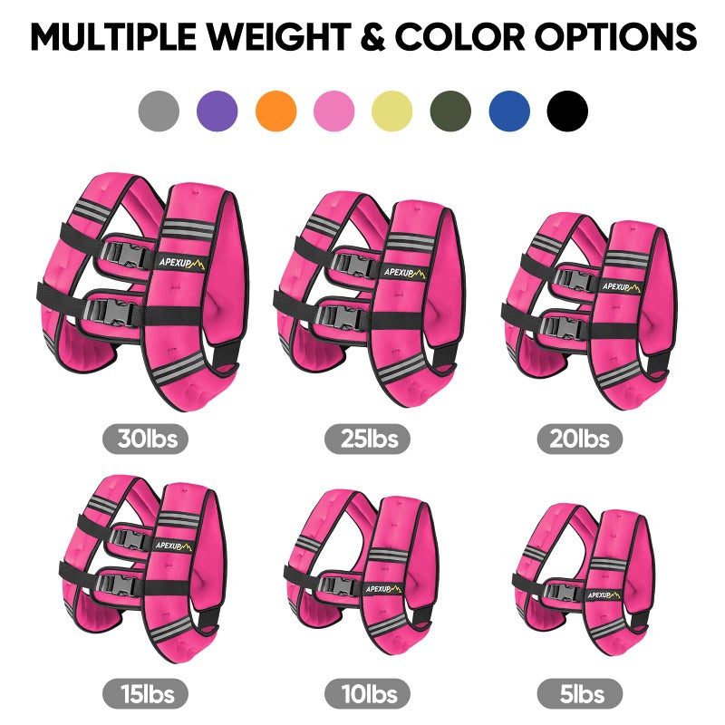 APEXUP 5lbs Weighted Vest Men Women, Weight Vest for Women Workout Equipment for Strength Training Running (Pink) - Image 3