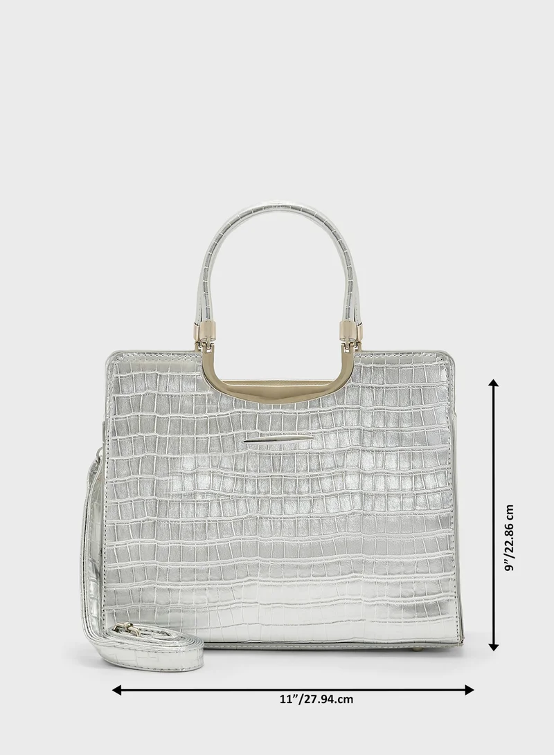 ELLA Croc Effect Satchel