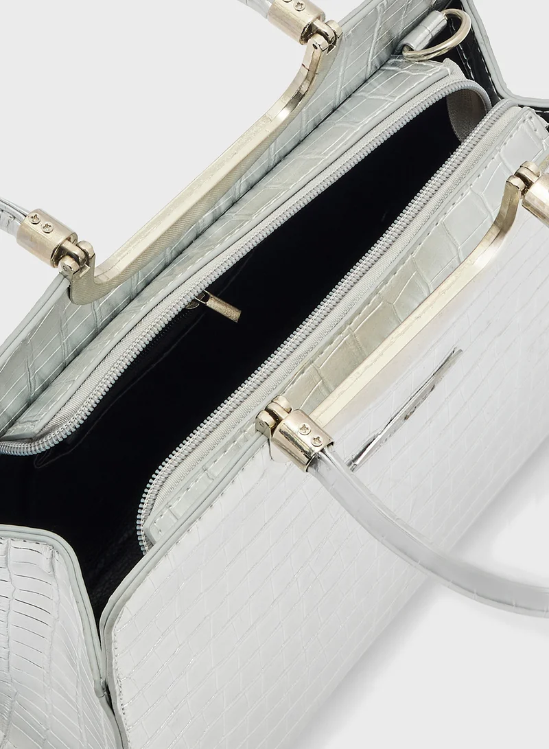ELLA Croc Effect Satchel