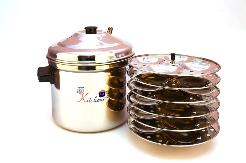 KITCHENER MEGA IDLY Maker 6 Plate Stainless Steel 24 Mega Size idlisGas Stove and Induction Compatible - Image 1