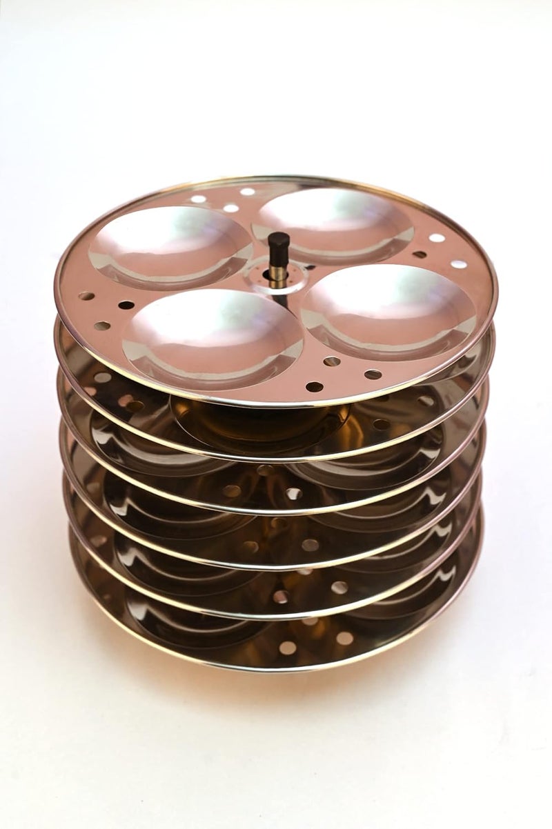 KITCHENER MEGA IDLY Maker 6 Plate Stainless Steel 24 Mega Size idlisGas Stove and Induction Compatible - Image 2