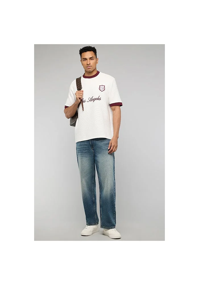 R&b  Printed T-Shirt with Crew Neck and Short Sleeves for Men | Best Price UAE