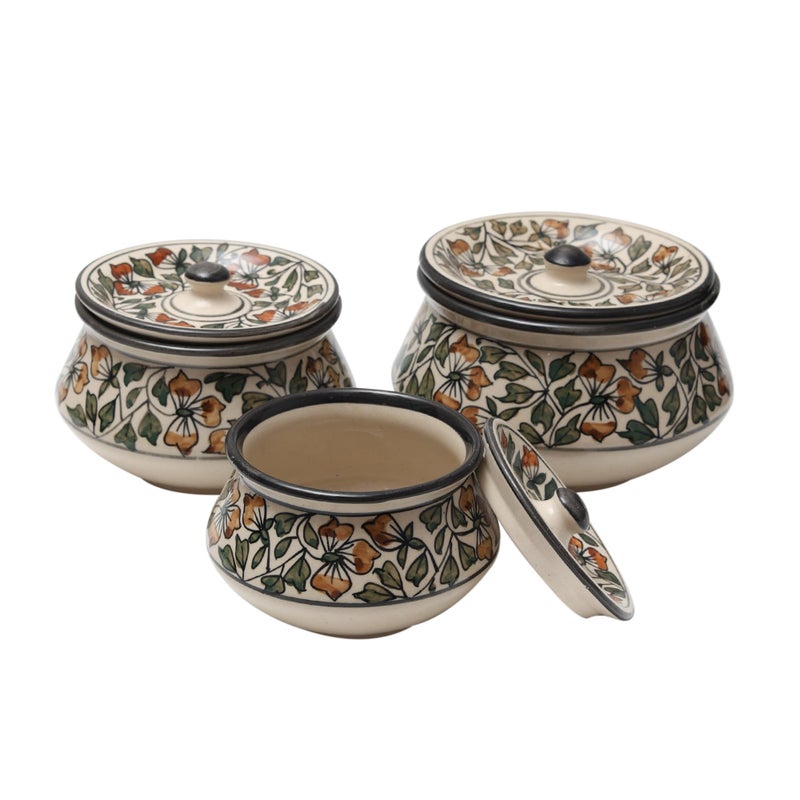 Unravel India طقم هاندي سيراميك موقل باغيتشا من أونرافل إنديا (مجموعة من 3)  - Image 3