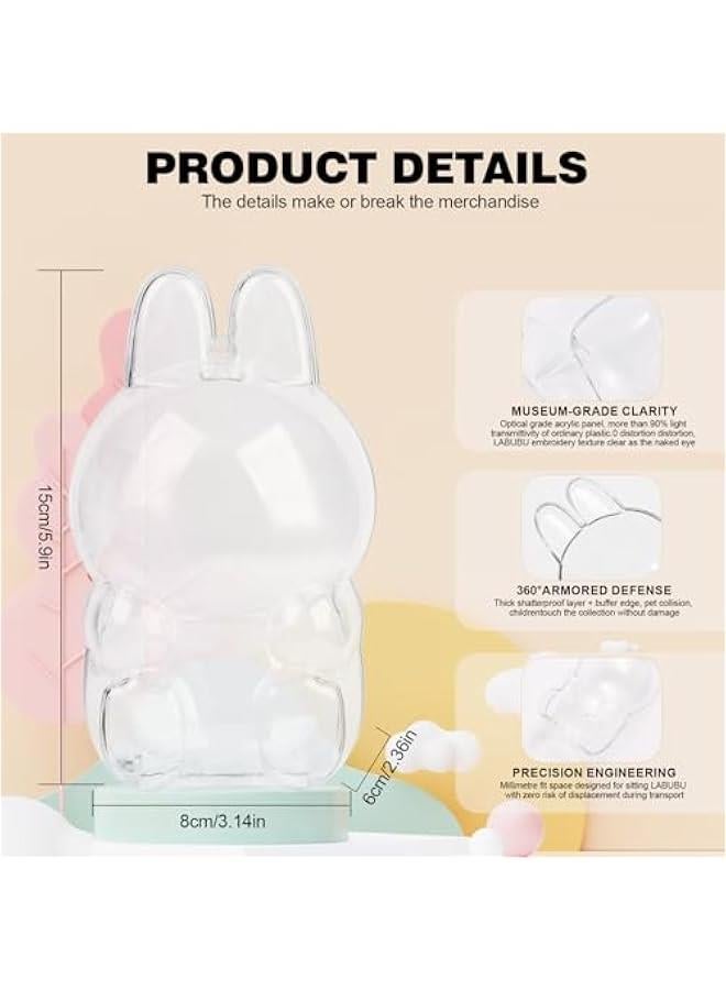 Display Box for labubu case ,Dust Cover Figure Display Bag for labubucase, Protective case for labubu Have a seat - Image 5