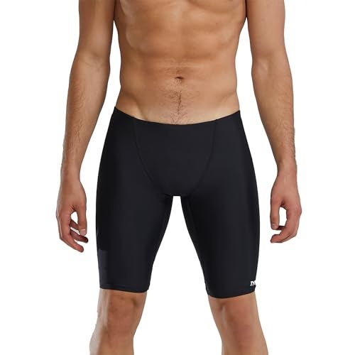 TYR TYReco Mens Jammer Swimsuit Chlorine Resistant Compression Swimwear for Racing Lap Swimming and Fitness Black - Image 1