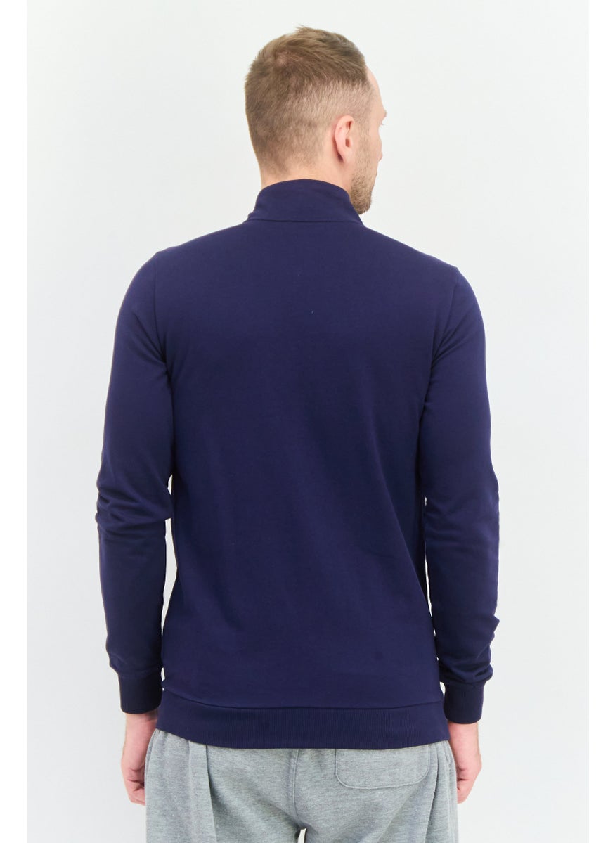 PUMA Men Slim Fit Long Sleeve Outdoor Sweatshirt, Navy  - Image 3