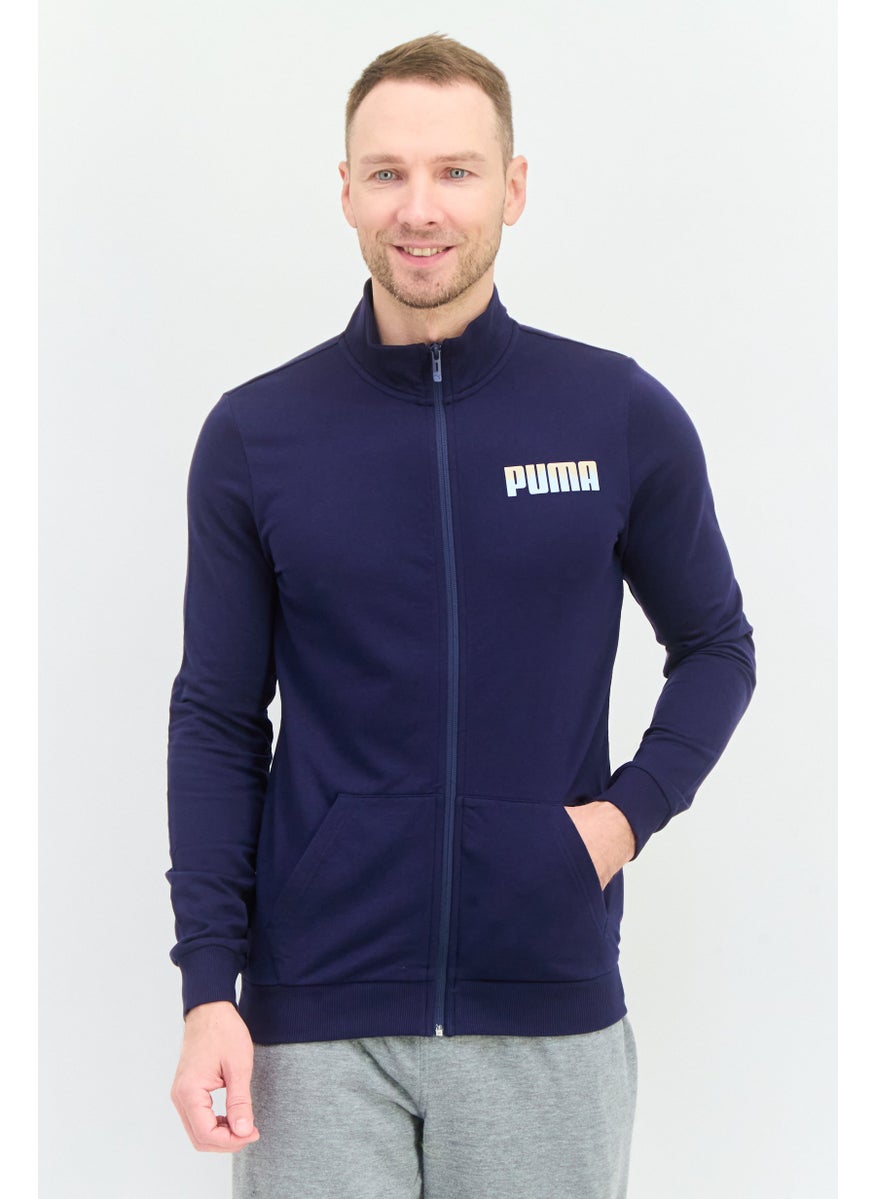 PUMA Men Slim Fit Long Sleeve Outdoor Sweatshirt, Navy  - Image 1