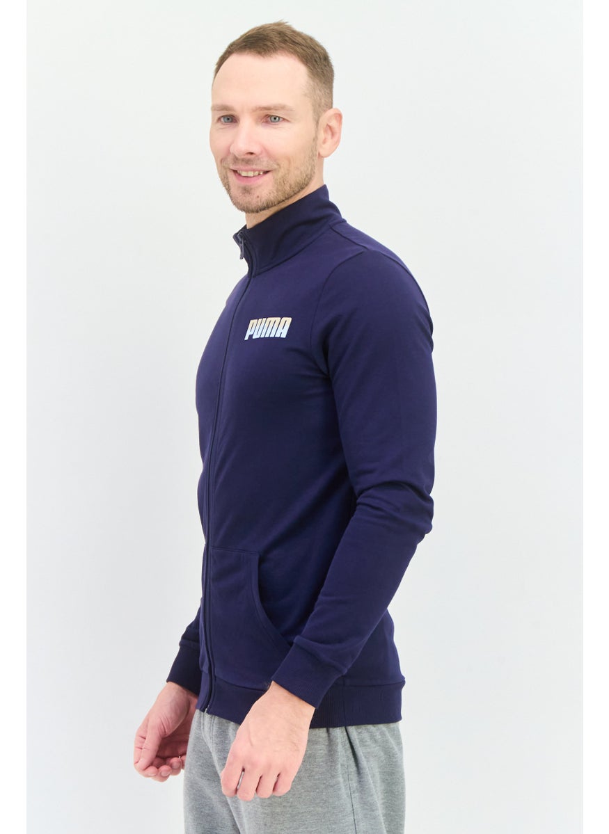 PUMA Men Slim Fit Long Sleeve Outdoor Sweatshirt, Navy  - Image 2