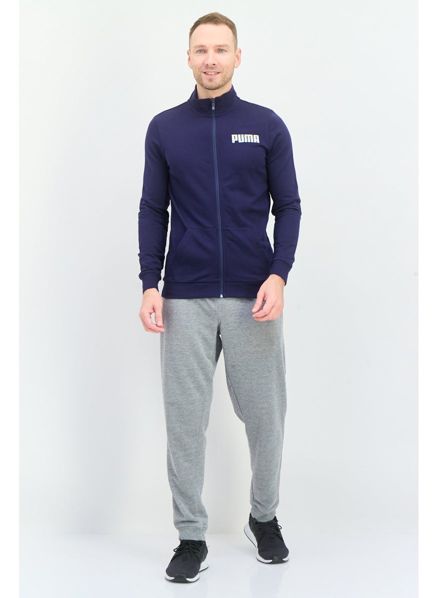 PUMA Men Slim Fit Long Sleeve Outdoor Sweatshirt, Navy  - Image 4