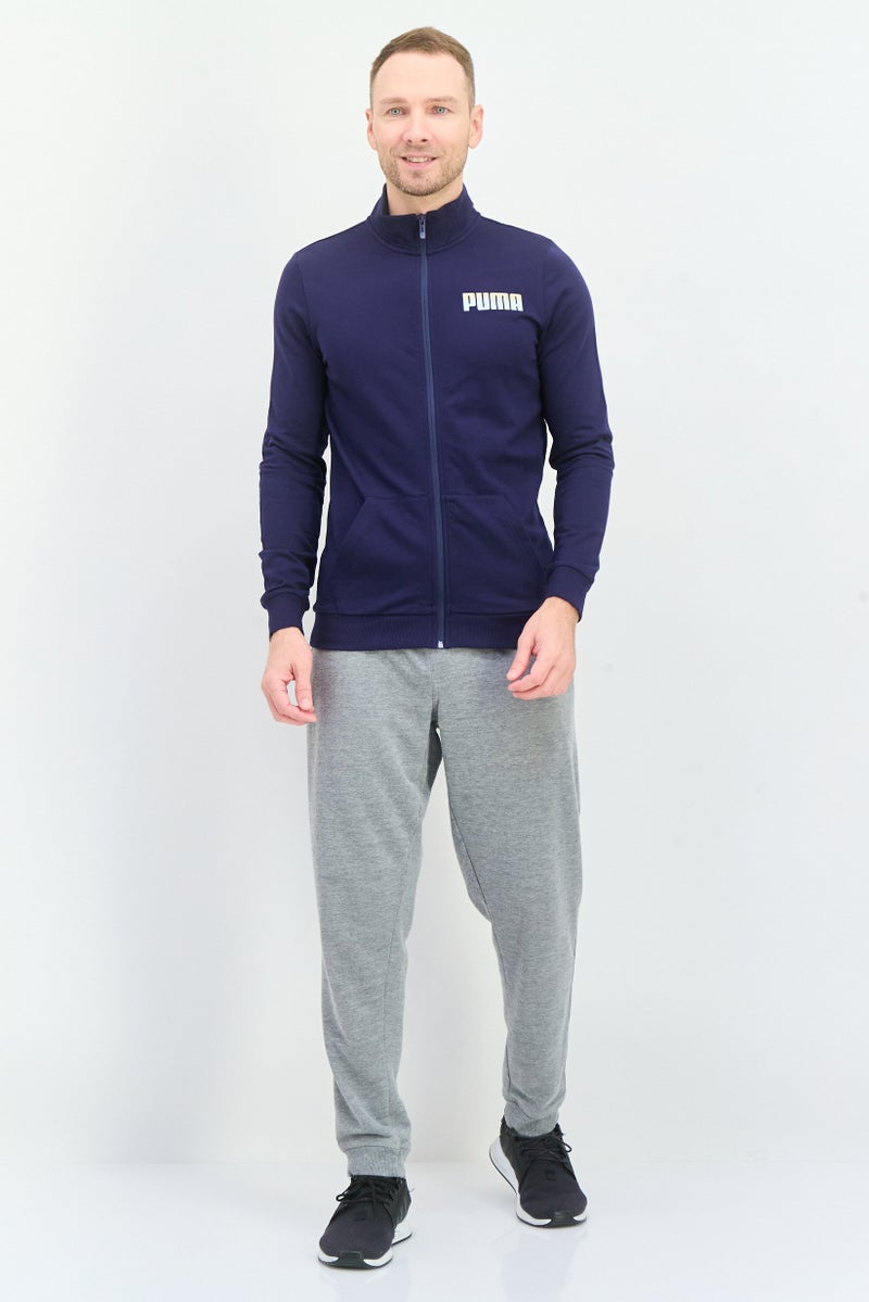 PUMA Men Slim Fit Long Sleeve Outdoor Sweatshirt, Navy - Image 4