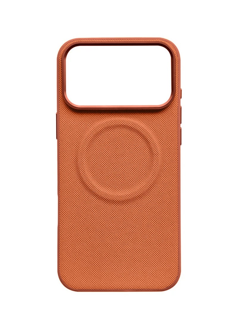 Wtech Apple iPhone 17 Pro 5G 2025 Luxury High Quality Magnetic Silicone Sides Case Cover (MCRPSN) - Orange - Image 2