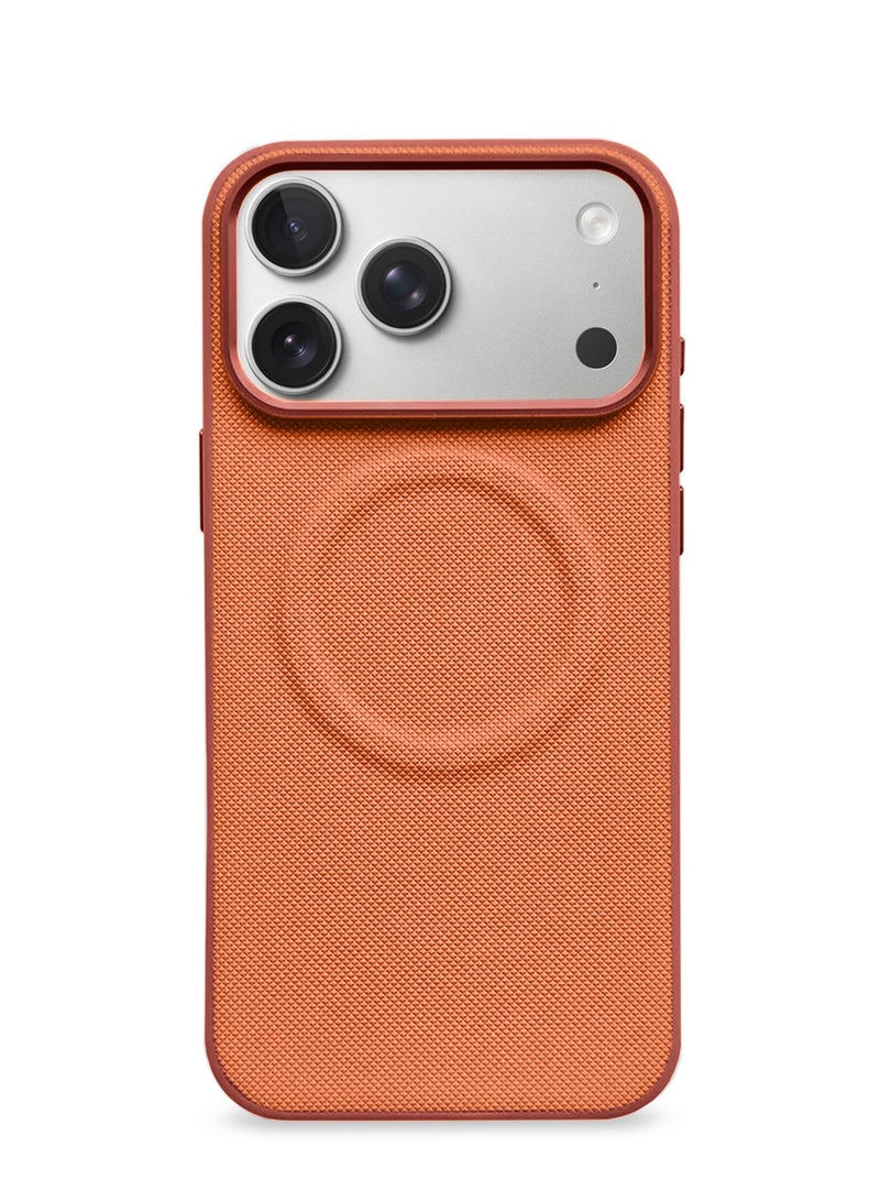 Wtech Apple iPhone 17 Pro 5G 2025 Luxury High Quality Magnetic Silicone Sides Case Cover (MCRPSN) - Orange - Image 5