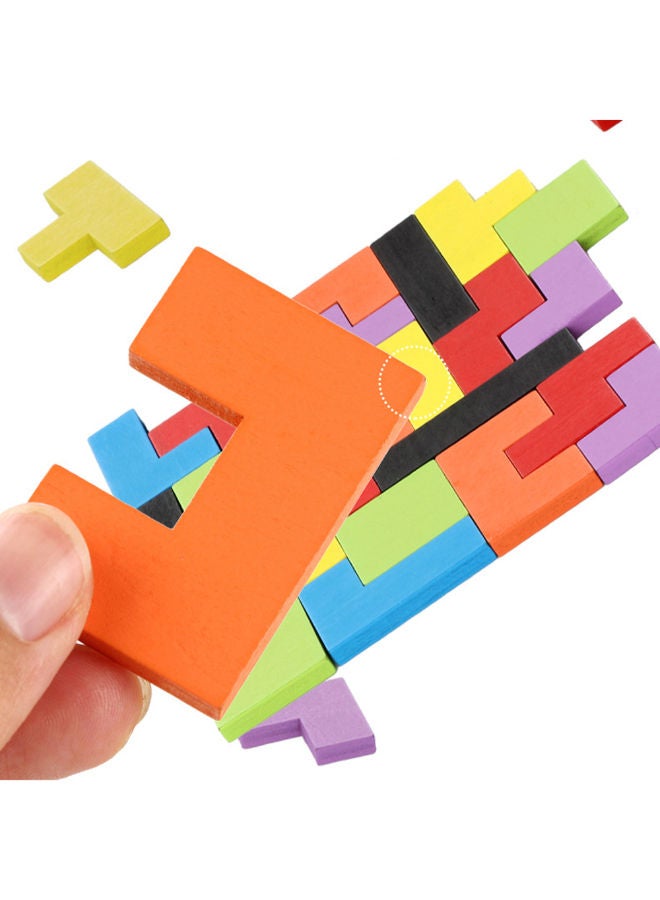 NIBEMINENT Wooden Tetris Tangram Brain Teaser Puzzle - Image 5