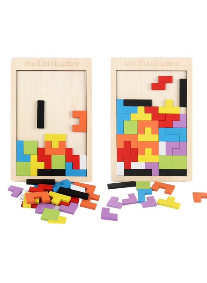 NIBEMINENT Wooden Tetris Tangram Brain Teaser Puzzle - Image 2