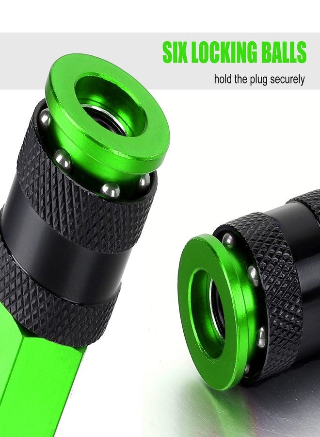 FYPower 15 Pieces 1/4" NPT Aluminum Air Coupler and Plug Kit, Quick Connect Air Fittings, Industrial Quick Connector Set (Green) - Image 4