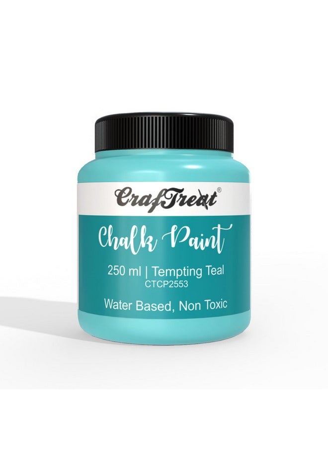 CrafTreat CrafTreat Tempting Teal - Chalk Paint for Wood Furniture, Wall, Home Decor, Glass, DIY Craft - Matte Acrylic Multi Surface Paint 250ml  - Image 1