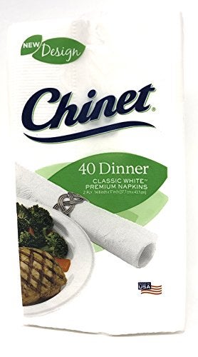 Chinet Classic White Premium Dinner Napkins, 2 Ply, 40 Count (Pack of 3) - Image 2