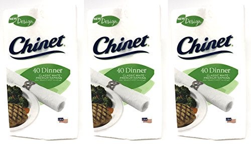 Chinet Classic White Premium Dinner Napkins, 2 Ply, 40 Count (Pack of 3) - Image 1