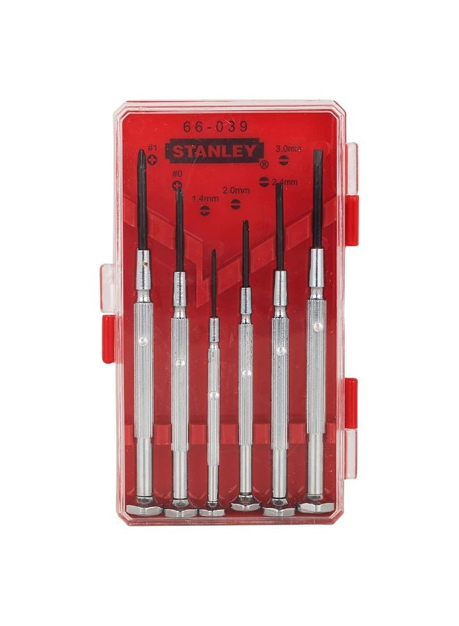 Stanley 66-039 Anti-Slip Grip Precision Screwdriver - 6 Pcs/Set  - Image 1