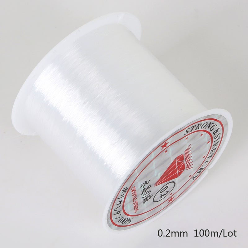 0.2-0.8MM crystal non-elastic transparent fishing line diy winding woven necklace ring beads tassel beading line 0.2mm about 100 m/roll 