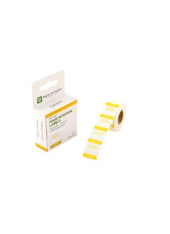 Restaurantware Restaurantware-RW Smart 1 Inch x 1 Inch Food Rotation Labels, 500 Dissolvable Food Safety Labels - Premium Trilingual, Yellow Paper Day Of The Week Labels, For Food Storage Or Prep, Tuesday  - Image 1