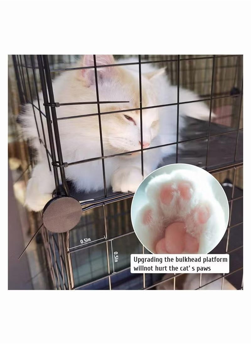 XiuWoo 3-Tier Cat Cage Indoor DIY Cat Playpen Detachable Metal Wire Kennels, Crate Large Exercise Place Ideal for 1-2 Cats, 109 x 39x 75cm, Black  - Image 2