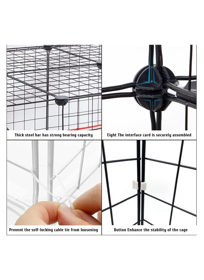 XiuWoo 3-Tier Cat Cage Indoor DIY Cat Playpen Detachable Metal Wire Kennels, Crate Large Exercise Place Ideal for 1-2 Cats, 109 x 39x 75cm, Black  - Image 5