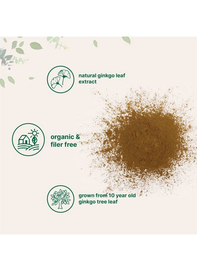 Micro Ingredients - Raw Organic Ginkgo Biloba Powder, 8 Ounce (18 Months Supply), Filler Free, Supports Brain Function and Mental Alertness, No GMOs and Vegan Friendly - Image 1