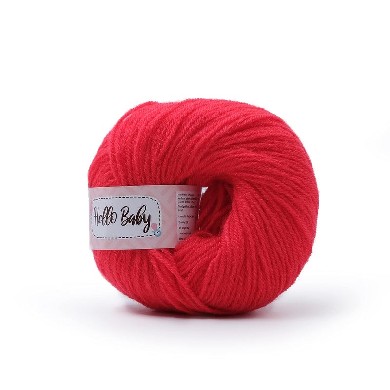 Vardhman Knitting Yarn Vardhman Knitting Yarn Hello Baby Wool for Knitting Kids Crochet Yarn Wool for Hand Knitting Art Craft Knitting Wool Yarn for Sweater Scarves Hats and Dresses Tomato Red  - Image 3