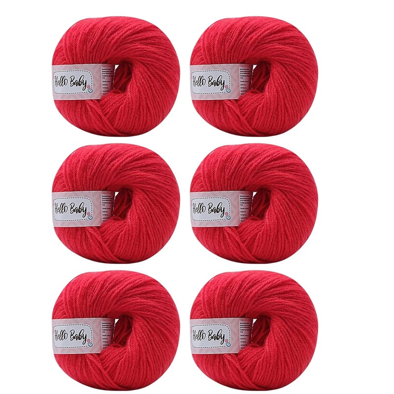 Vardhman Knitting Yarn Vardhman Knitting Yarn Hello Baby Wool for Knitting Kids Crochet Yarn Wool for Hand Knitting Art Craft Knitting Wool Yarn for Sweater Scarves Hats and Dresses Tomato Red  - Image 1