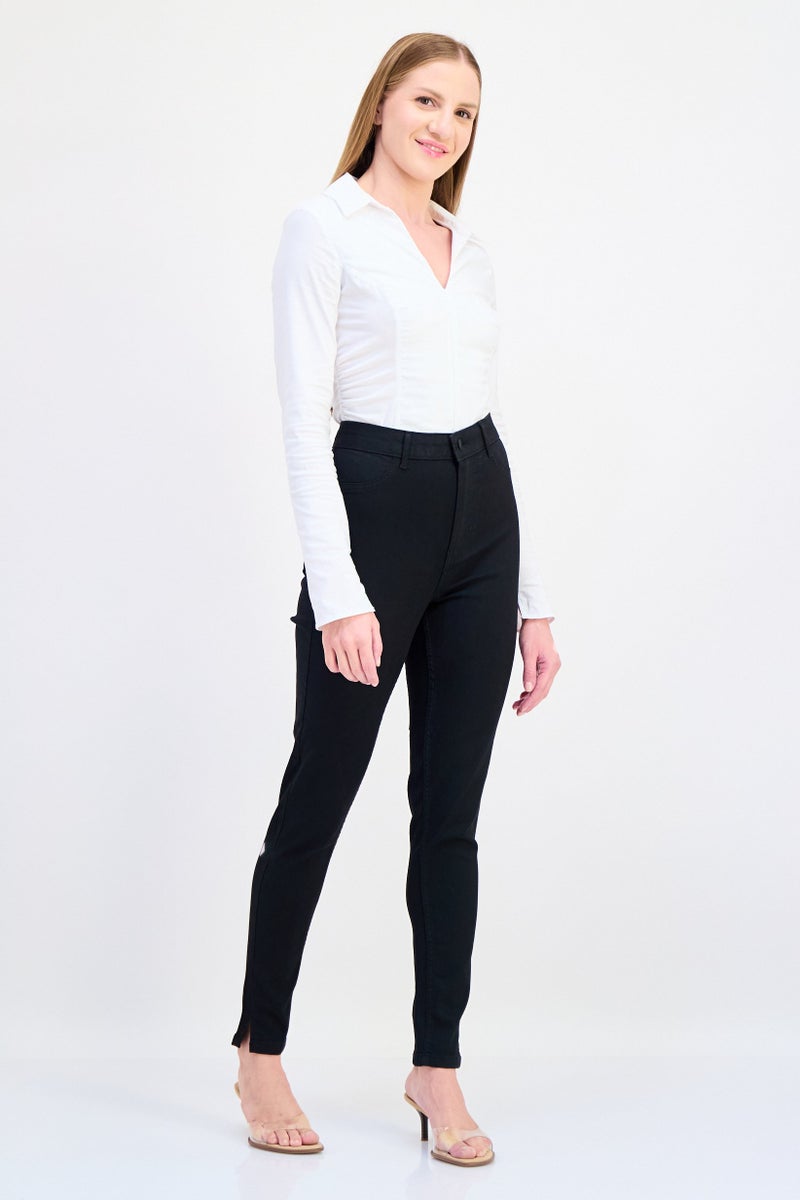 ONLY Women Skinny Fit Plain Stretchable Denim, Black - Image 4