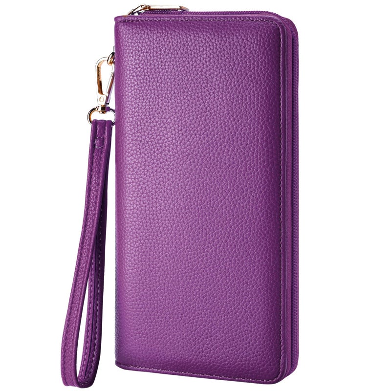 Chelmon Women's Vegan Clutch Wallet with Zip, Hand Strap, Large Capacity - Image 1