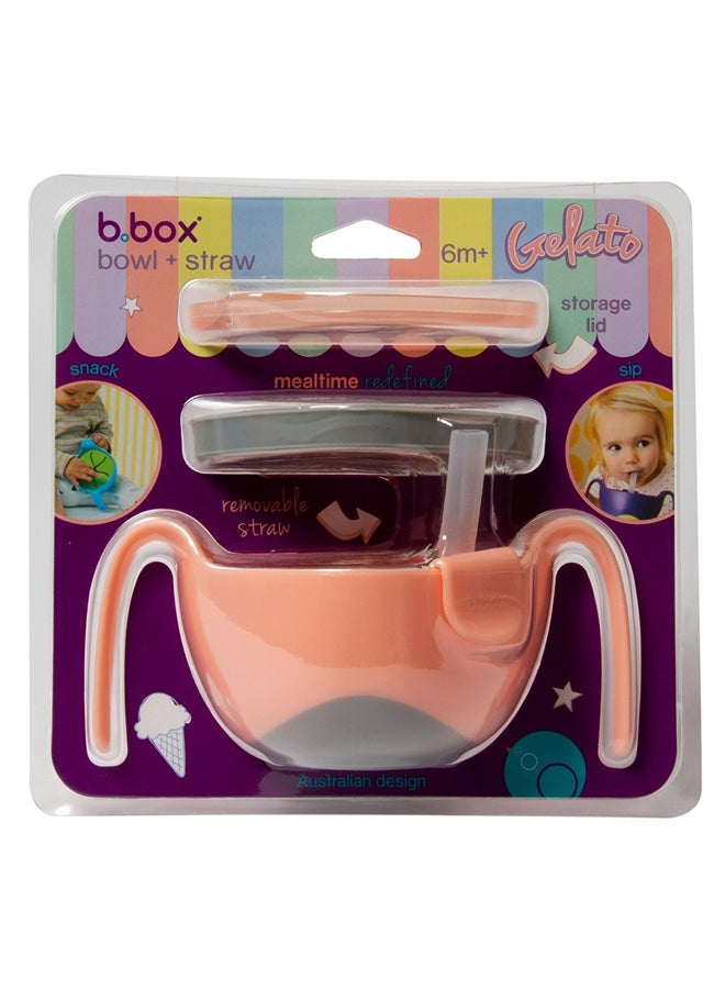 B.Box - Light Pink Bowl with One Silicone Straw Set - 407 - Image 4
