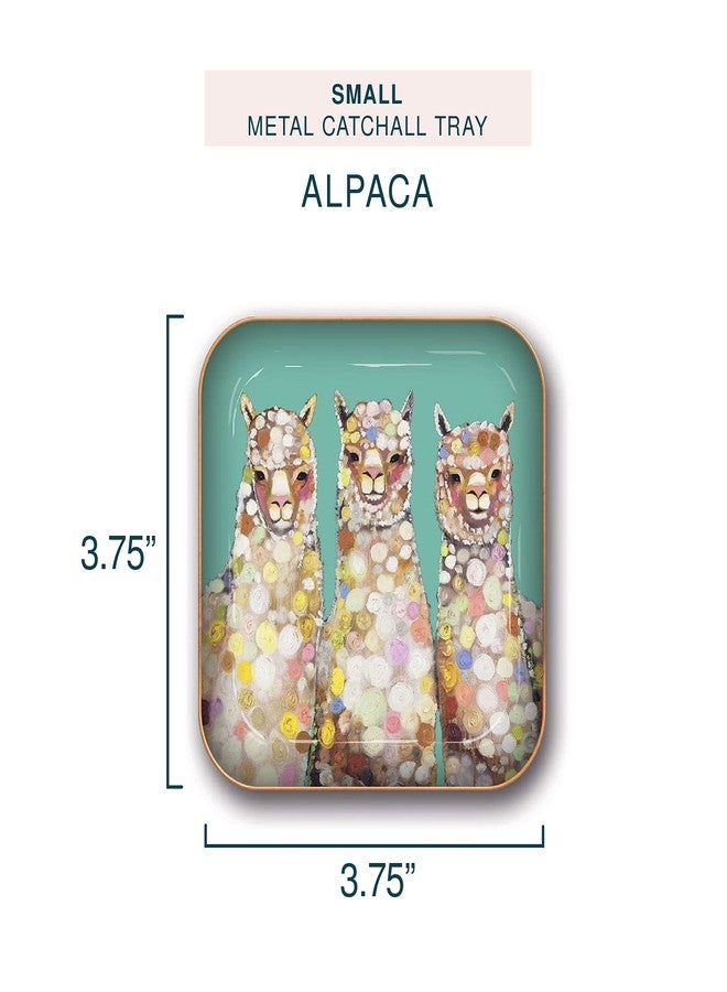 Studio Oh! Small Metal Catchall Tray by Studio Oh! - Eli Halpin Alpaca - 3.75" x 3.75" - Dish Tray with Unique Full-Color Artwork - Holds Jewelry, Change, Paperclips & Trinkets - Image 2