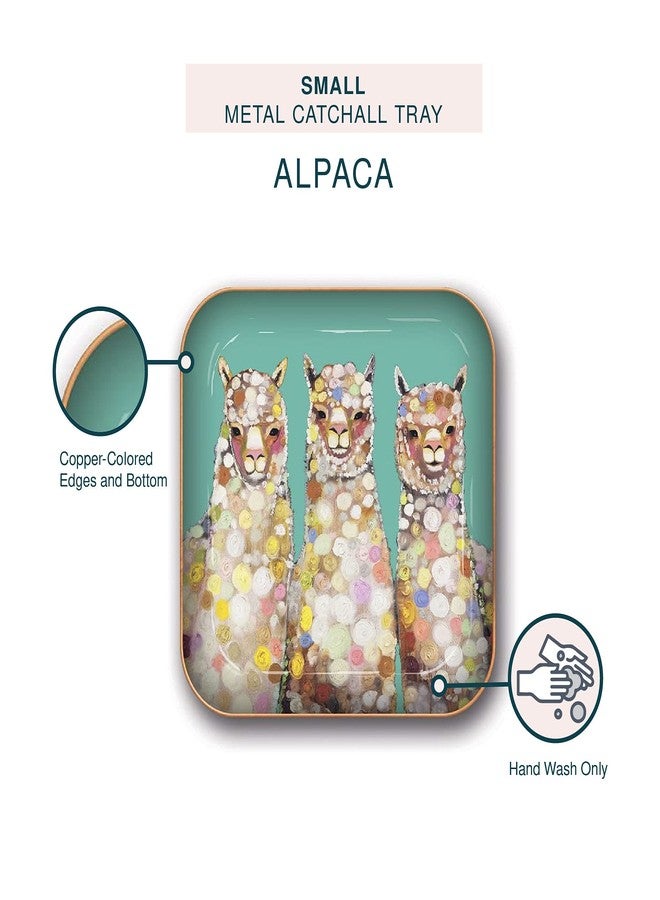 Studio Oh! Small Metal Catchall Tray by Studio Oh! - Eli Halpin Alpaca - 3.75" x 3.75" - Dish Tray with Unique Full-Color Artwork - Holds Jewelry, Change, Paperclips & Trinkets - Image 3