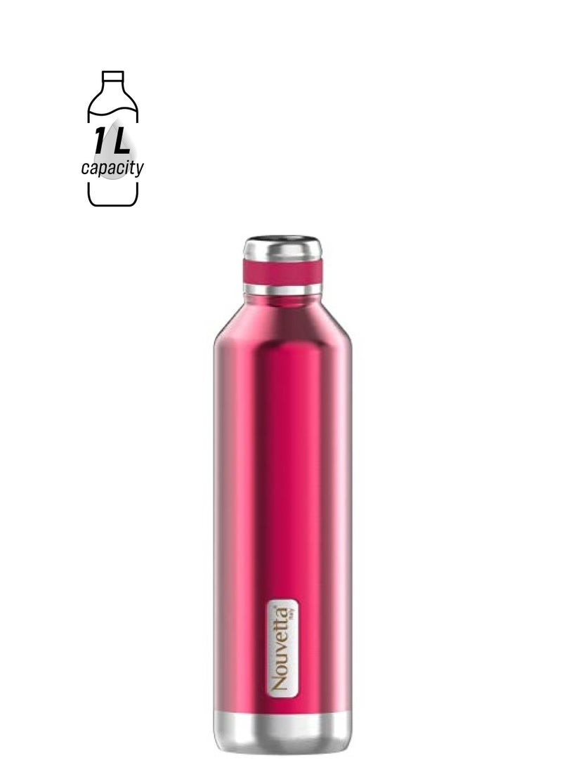 Atlasware Nouvetta Elite Double Wall Stainless Steel Flask Bottle | Day Long Hot and Cold |Easy to Carry | Leak Proof | Tea | Coffee | Home| Office| Gym | Hiking | Trekking | Travel Bottle | 1000 ml- Red  - Image 1
