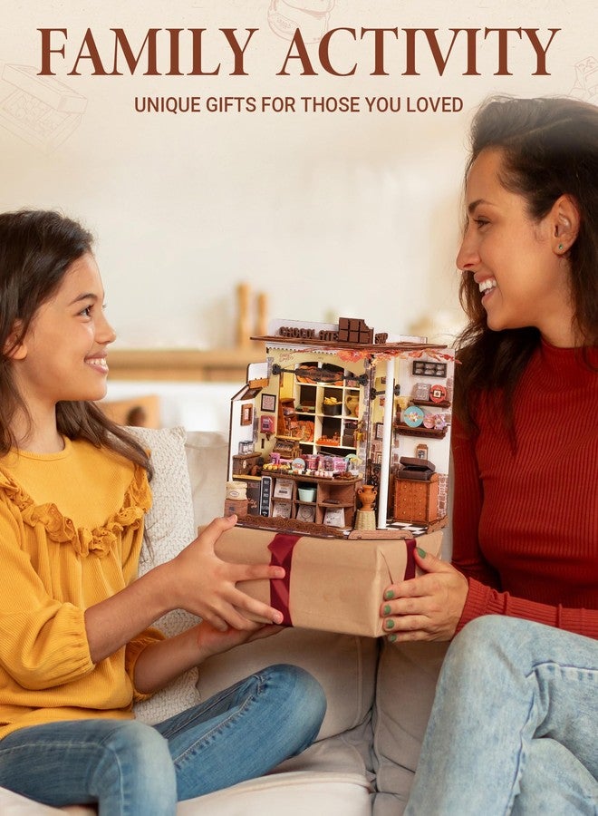 ROBOTIME DIY Miniature House Kit, Tiny House Building Kits，Mini Wooden Furniture Kit for Adults, Dollhouse for Birthday Christmas Craft Hobbies Gift（Henry's Chocolate） - Image 4