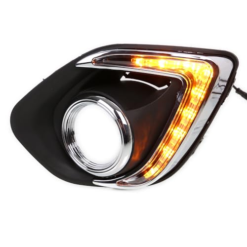 Dreamseek LED DRL Fog Light Bezel Compatible with Mitsubishi ASX/Outlander Sport 2013 2014 2015 Front Driving Lamp Daytime Running Light with Amber Turn Signal - Image 4