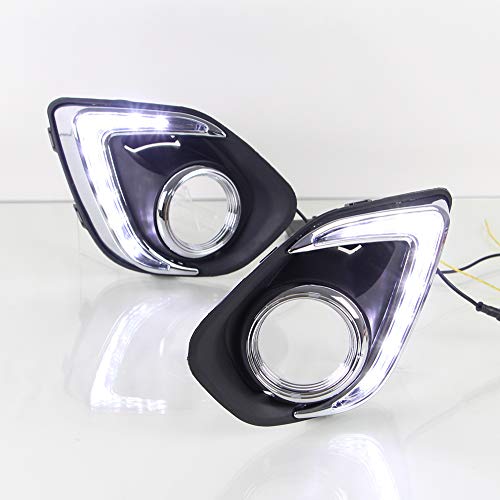 Dreamseek LED DRL Fog Light Bezel Compatible with Mitsubishi ASX/Outlander Sport 2013 2014 2015 Front Driving Lamp Daytime Running Light with Amber Turn Signal - Image 5