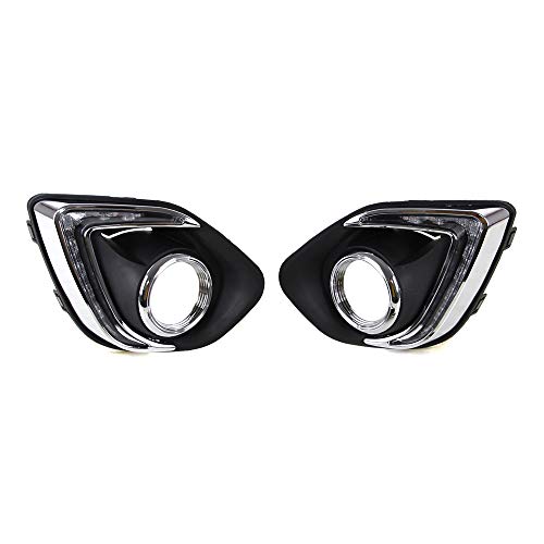 Dreamseek LED DRL Fog Light Bezel Compatible with Mitsubishi ASX/Outlander Sport 2013 2014 2015 Front Driving Lamp Daytime Running Light with Amber Turn Signal - Image 2