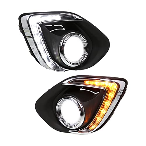 Dreamseek LED DRL Fog Light Bezel Compatible with Mitsubishi ASX/Outlander Sport 2013 2014 2015 Front Driving Lamp Daytime Running Light with Amber Turn Signal - Image 1