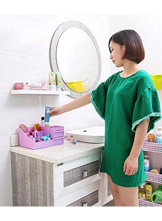 MOHAK Plastic Storage Box Make-up Box Desktop Storage Box Cosmetic Organizer with 2 Drawer Sundries Cosmetics Box Great for Bathroom, Dresser, Vanity and Countertop (Multi Color) - Image 2