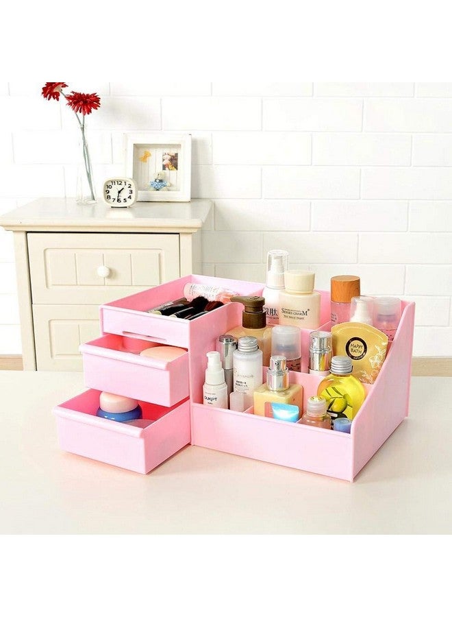 MOHAK Plastic Storage Box Make-up Box Desktop Storage Box Cosmetic Organizer with 2 Drawer Sundries Cosmetics Box Great for Bathroom, Dresser, Vanity and Countertop (Multi Color) - Image 5