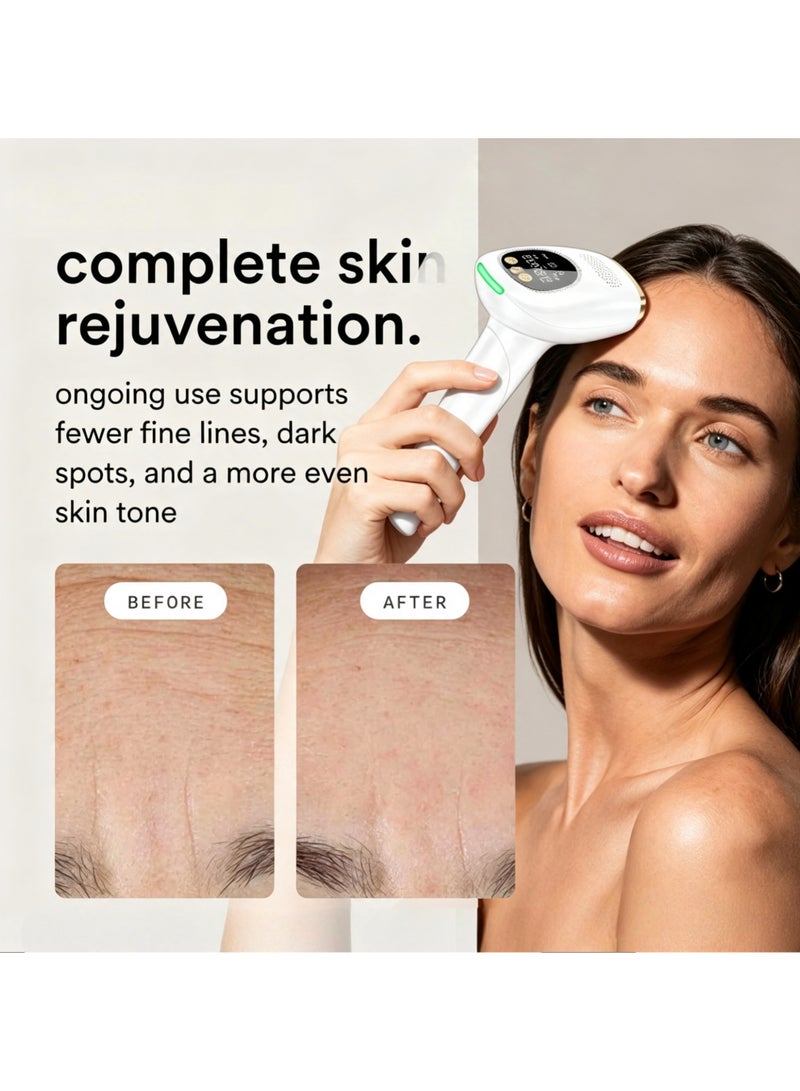 3-in-1 IPL Hair Removal Device with Cooling – Painless Hair Removal, Skin Rejuvenation & Acne/Spot Removal, Infrared Collagen Boost for Wrinkles & Elasticity - Image 4