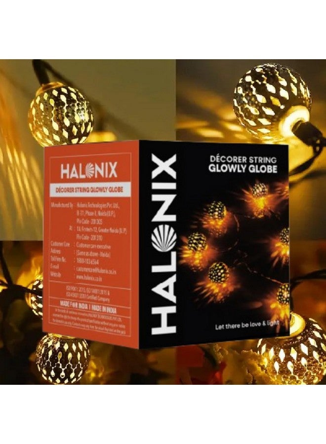 Halonix Decorer Glowly Globe 15 Bright Led String Light | Diwali Light | Christmas Light | Wedding Light | Festive Lights for Home Decoration (Warm White, 4 Meters) - Image 1