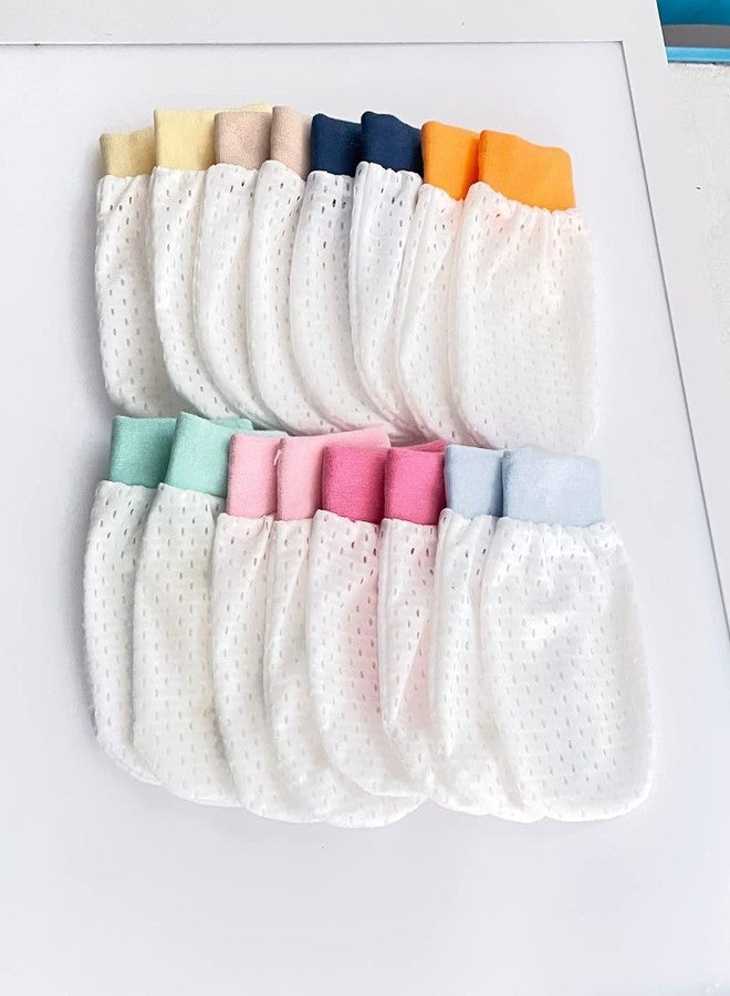 Adeimoo Cute Boys Girls Cotton No Scratch Gloves Drawstring Adjustable Mittens for Baby Infants (8 Pairs mixed color) - Image 2