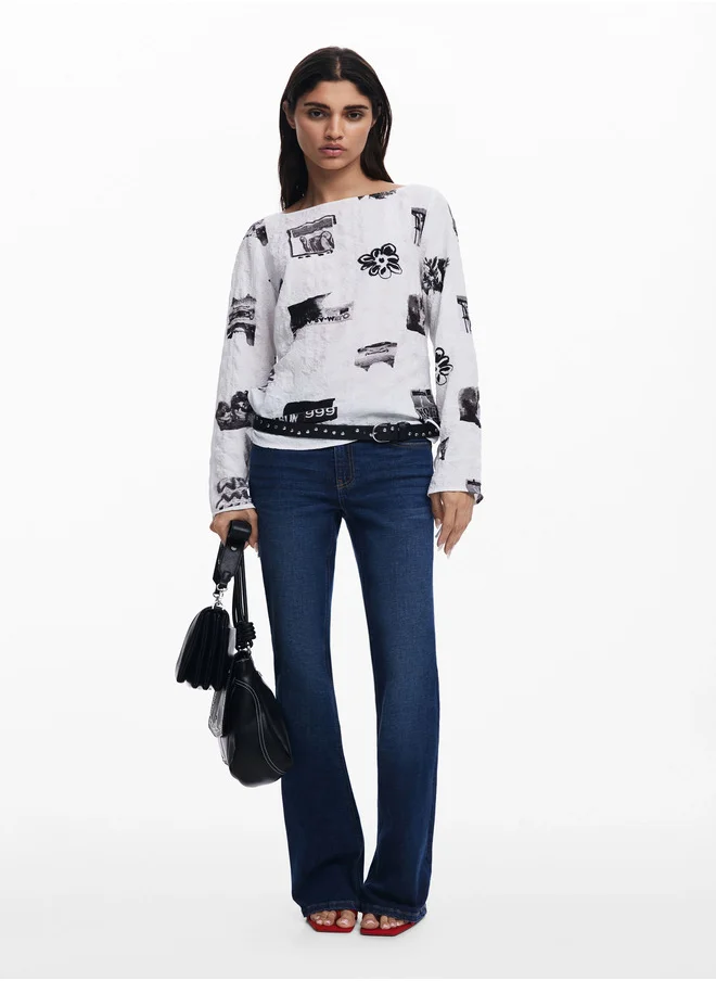 DESIGUAL Textured Blouse With Bows