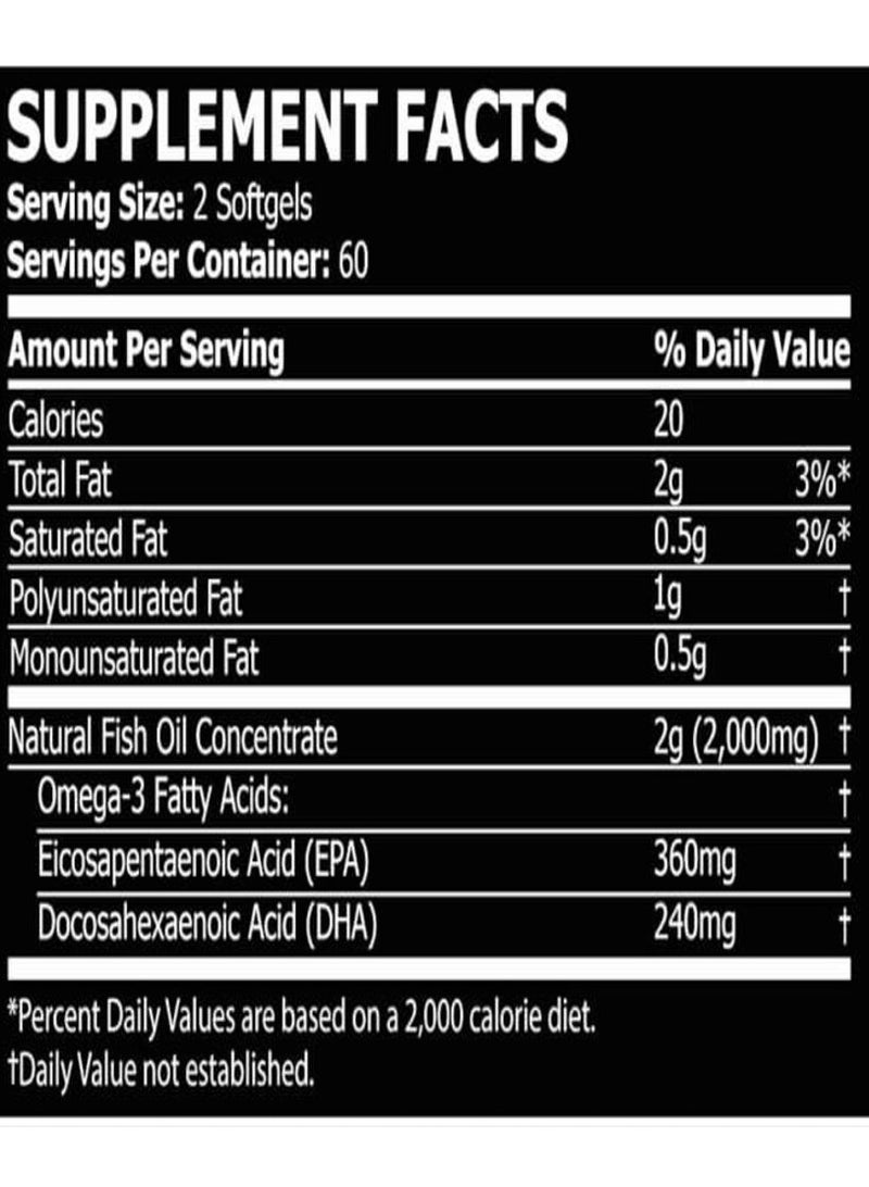 كور تشامبس - زيت السمك أوميغا 3 1000 مجم، 120 كبسولة هلامية - Image 3